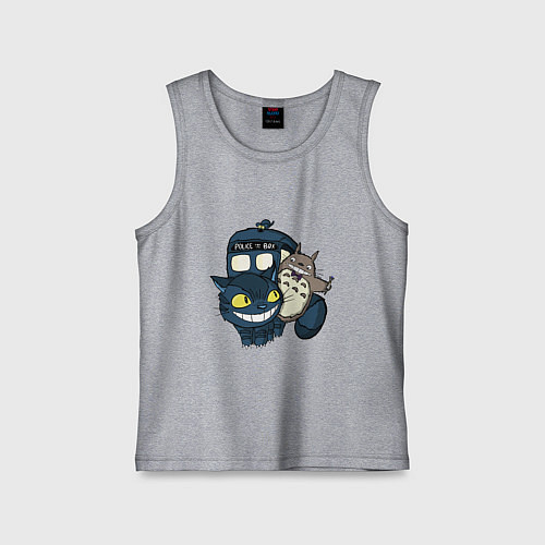 Детская майка Tardis Totoro / Меланж – фото 1