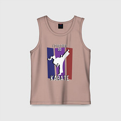 Майка детская хлопок Id rather do karate, цвет: пыльно-розовый