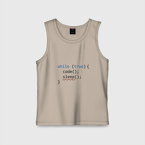 Детская майка Code - sleep / Миндальный – фото 1