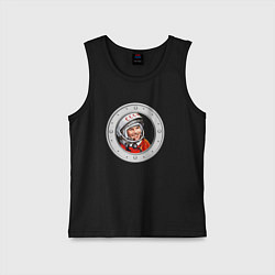 Майка детская хлопок Гагарин ?? 1, цвет: черный