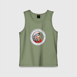 Майка детская хлопок Гагарин ?? 1, цвет: авокадо