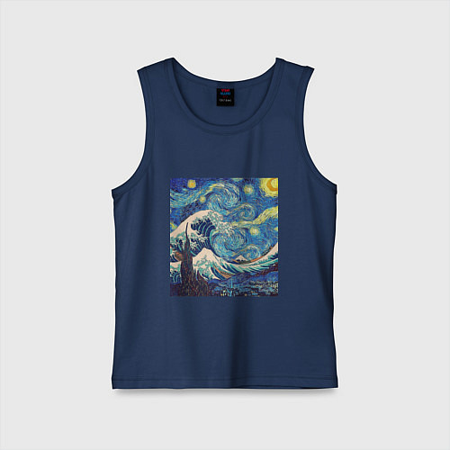 Детская майка Звездная ночь / Тёмно-синий – фото 1