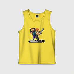 Майка детская хлопок MINECRAFT, цвет: желтый