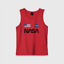 Майка детская хлопок NASA НАСА, цвет: красный