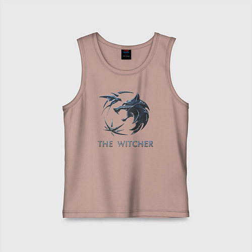 Детская майка Ведьмак Белый волк Геральт / Пыльно-розовый – фото 1