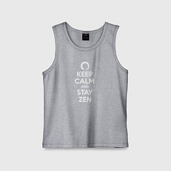 Майка детская хлопок Keep calm & stay Zen, цвет: меланж