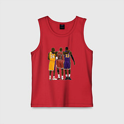 Майка детская хлопок Kobe, Michael, LeBron, цвет: красный