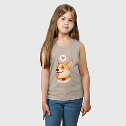 Майка детская хлопок КОРГИ, цвет: миндальный — фото 2