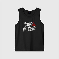 Майка детская хлопок Punks not dead, цвет: черный