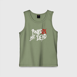 Майка детская хлопок Punks not dead, цвет: авокадо