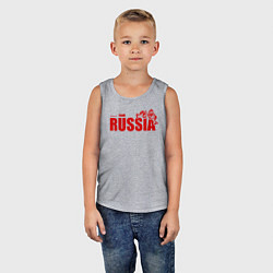 Майка детская хлопок Russia, цвет: меланж — фото 2