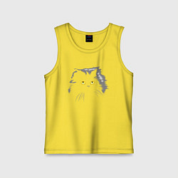 Майка детская хлопок Грозовой, кошак пушистый, цвет: желтый