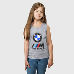 Майка детская хлопок BMW BOSS, цвет: меланж — фото 2