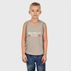 Майка детская хлопок NEW YORK, цвет: миндальный — фото 2