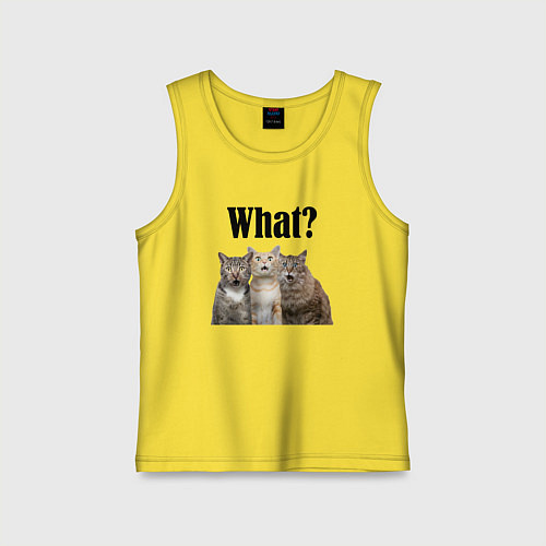 Детская майка Удивленные кошки / Желтый – фото 1