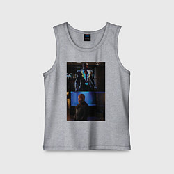 Майка детская хлопок Black Lightning V Tobias Whale, цвет: меланж