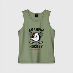 Майка детская хлопок ANAHEIM DUCKS, цвет: авокадо