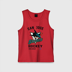 Майка детская хлопок SAN JOSE SHARKS, цвет: красный