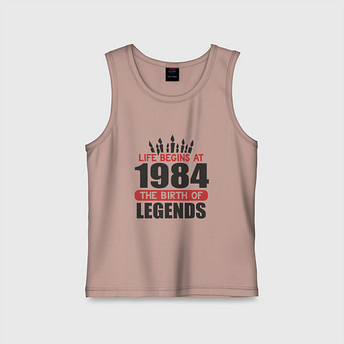 Детская майка 1984 - рождение легенды / Пыльно-розовый – фото 1