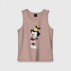 Майка детская хлопок Дот Уорнер Animaniacs, цвет: пыльно-розовый