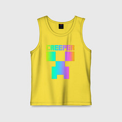 Майка детская хлопок MINECRAFT CREEPER, цвет: желтый