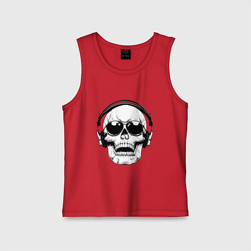 Детская майка Skull Music lover / Красный – фото 1
