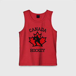 Майка детская хлопок Canada Hockey, цвет: красный