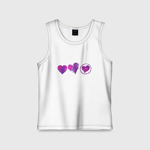 Детская майка Сердца цветные / Белый – фото 1