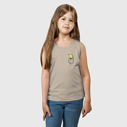 Майка детская хлопок Авокадо в кармане, цвет: миндальный — фото 2