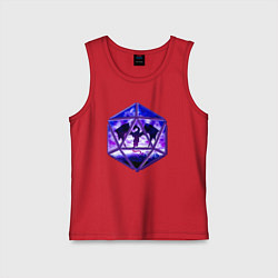 Майка детская хлопок DnD, d20, Dragon, Дракон, ДнД, цвет: красный