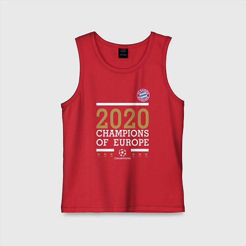 Детская майка FC Bayern Munchen Champions of Europe 2020 / Красный – фото 1