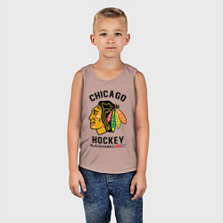 Майка детская хлопок CHICAGO BLACKHAWKS NHL, цвет: пыльно-розовый — фото 2