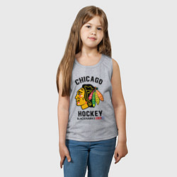 Майка детская хлопок CHICAGO BLACKHAWKS NHL, цвет: меланж — фото 2