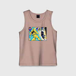 Майка детская хлопок Дио идет на забив, цвет: пыльно-розовый