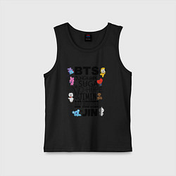 Майка детская хлопок BTS BT21, цвет: черный
