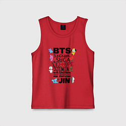 Майка детская хлопок BTS BT21, цвет: красный