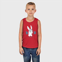 Майка детская хлопок Физкульт - привет!, цвет: красный — фото 2