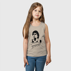 Майка детская хлопок Diego Maradona, цвет: миндальный — фото 2