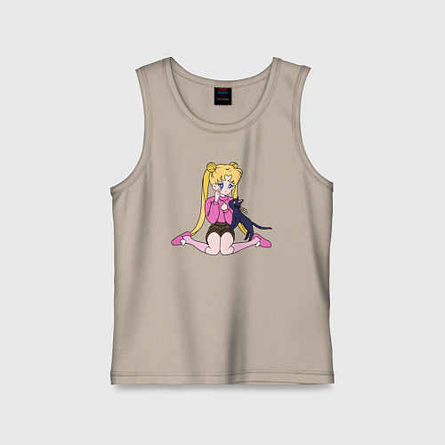 Детская майка Усаги и Луна / Миндальный – фото 1