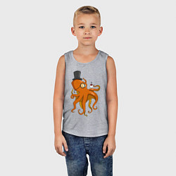 Майка детская хлопок Осьминог, цвет: меланж — фото 2