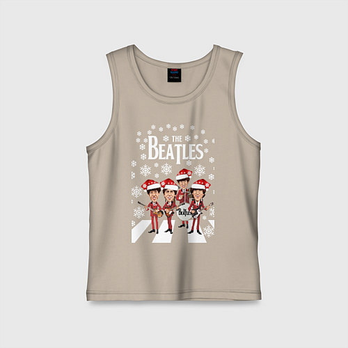 Детская майка Битлз Новогодний / Миндальный – фото 1