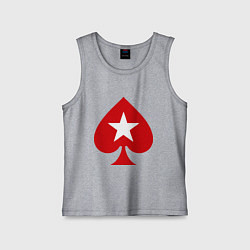 Майка детская хлопок Покер Пики Poker Stars, цвет: меланж
