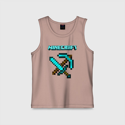 Детская майка Minecraft / Пыльно-розовый – фото 1