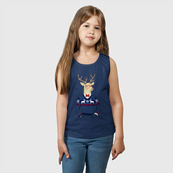 Майка детская хлопок Hipster Deer, цвет: тёмно-синий — фото 2