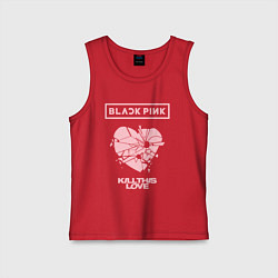 Майка детская хлопок BLACKPINK, цвет: красный