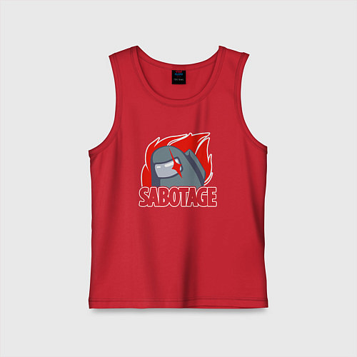 Детская майка Among Us sabotage амонг ас саботаж / Красный – фото 1