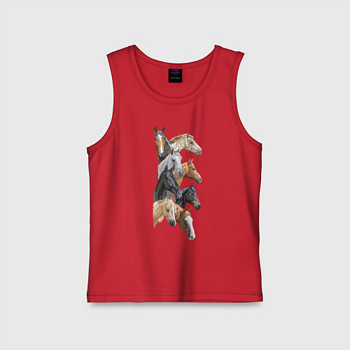Детская майка Лошади / Красный – фото 1