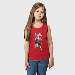 Майка детская хлопок Лошади, цвет: красный — фото 2