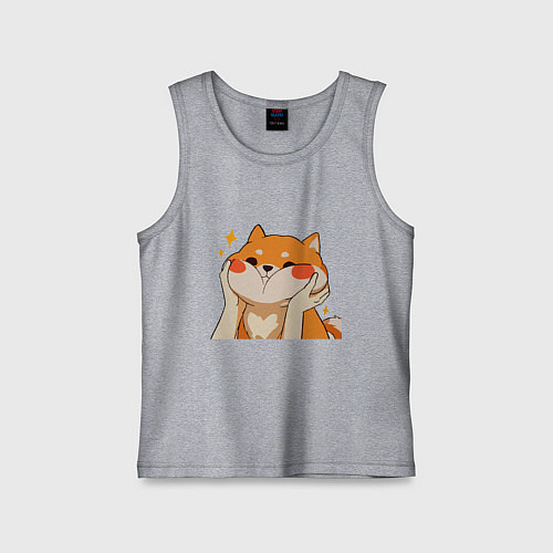 Детская майка Сиба Ину Милые Щечки / Меланж – фото 1