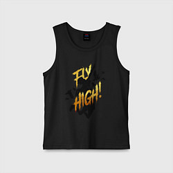 Майка детская хлопок FLY HIGH gold ver, цвет: черный